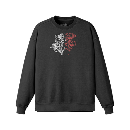 Lily White & Poppy Red: Embroidered Sweater