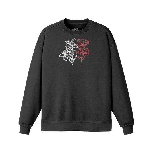 Lily White & Poppy Red: Embroidered Sweater