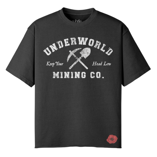 Underworld Mining Co.: Faded Raw Hem T-Shirt